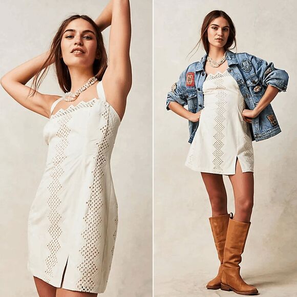 Free People Venda Mini Dress - Crème - Picture 1 of 1